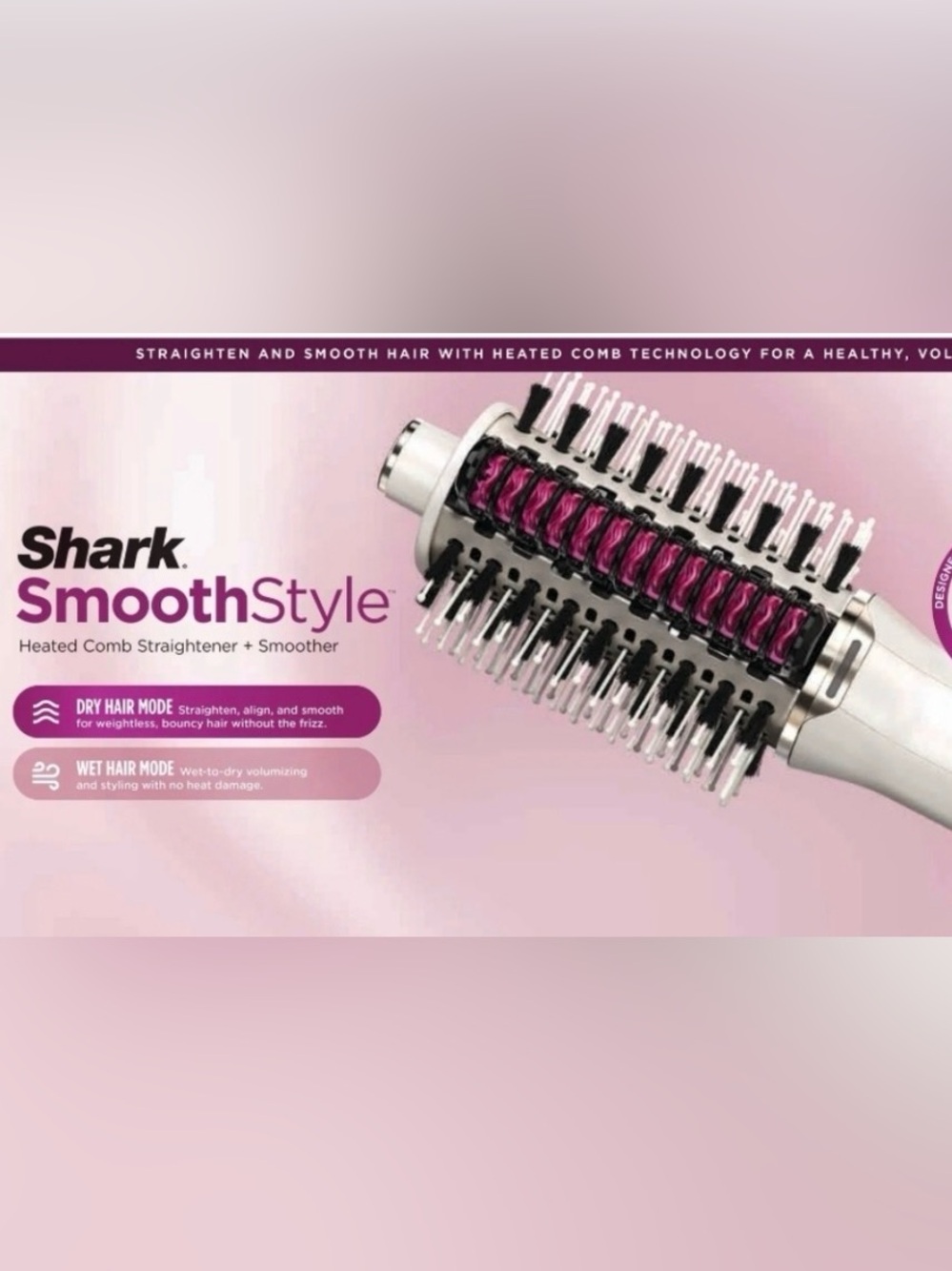 NEW Shark SmoothStyle Heated Comb Straightener & Smoother